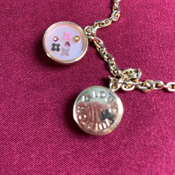 Louis Vuitton Monogram Necklace ~ Gold & Pink ~ Authentic - Picture 2 of 11